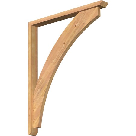 Ekena Millwork Thorton Slat Smooth Bracket w/ Offset Brace, Western Red Cedar, 3 1/2"W x 34"D x 42"H BKT0402X34X42THR06SWR